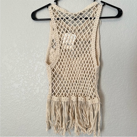 Zara limited edition crochet cotton fringed top - Picture 10 of 11